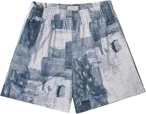 Mens Mesh Running Gym Shorts Quick-Dry with Graphic Print Lightweight Athletic Casual Shorts Pockets