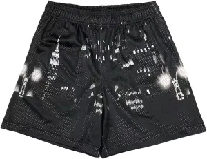 Mens Mesh Running Gym Shorts Quick-Dry with Graphic Print Lightweight Athletic Casual Shorts Pockets
