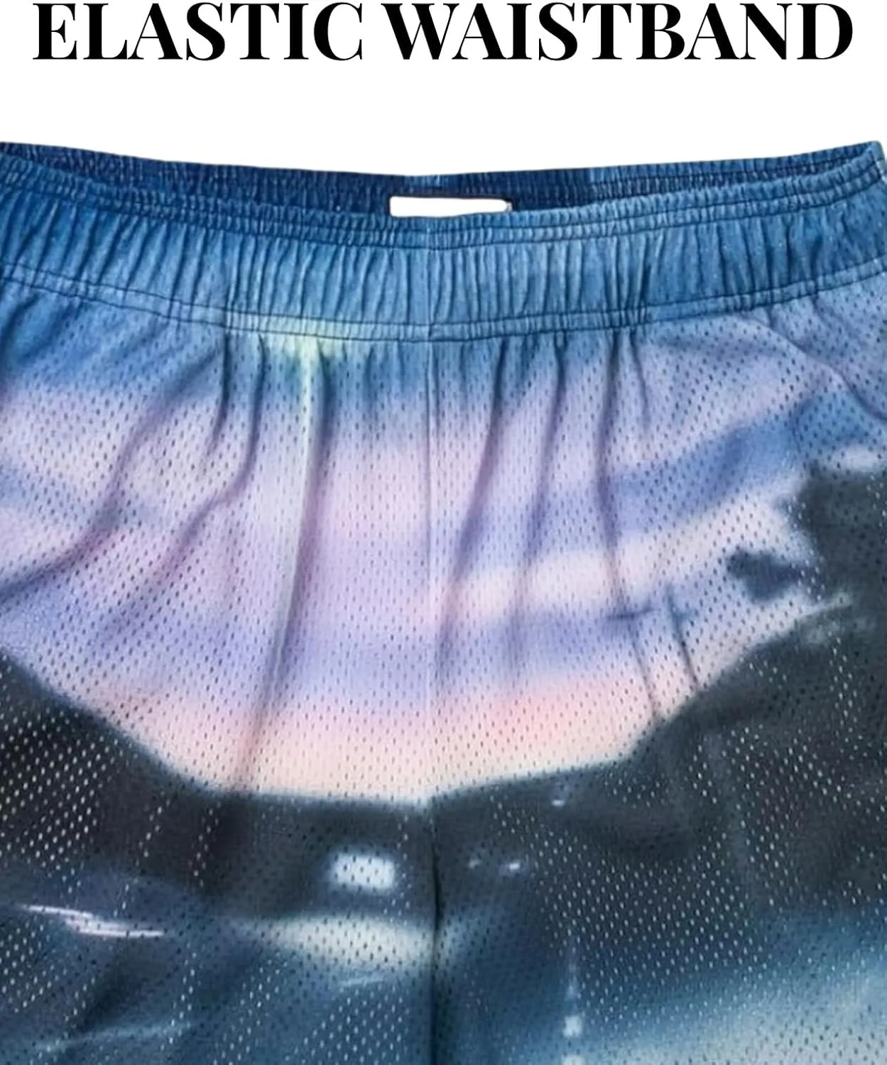 Mens Mesh Running Gym Shorts Quick-Dry with Graphic Print Lightweight Athletic Casual Shorts Pockets