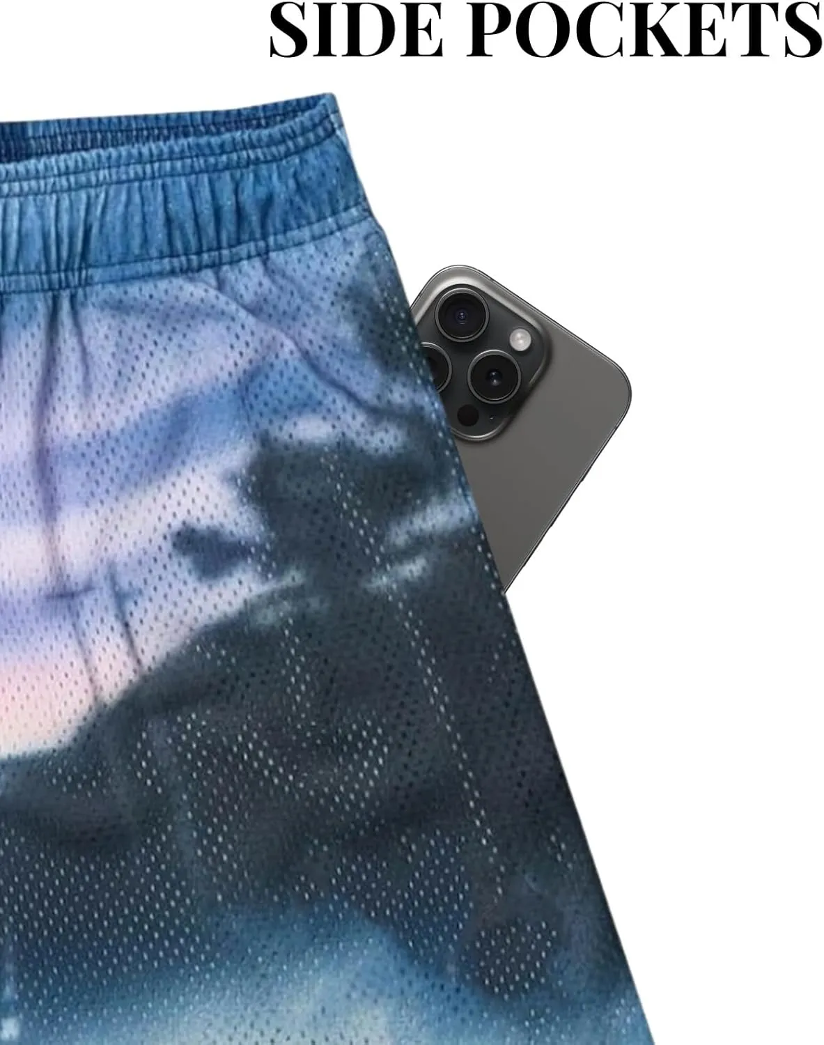 Mens Mesh Running Gym Shorts Quick-Dry with Graphic Print Lightweight Athletic Casual Shorts Pockets