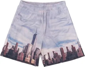 Mens Mesh Running Gym Shorts Quick-Dry with Graphic Print Lightweight Athletic Casual Shorts Pockets