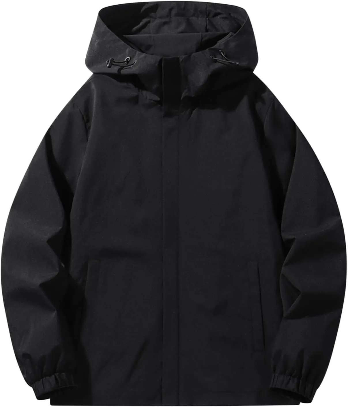 Mens Outdoor Hiking Trench Coat Casual Solid Windproof Hooded Jacket Breathable Athletic Running Mountaineering Suit