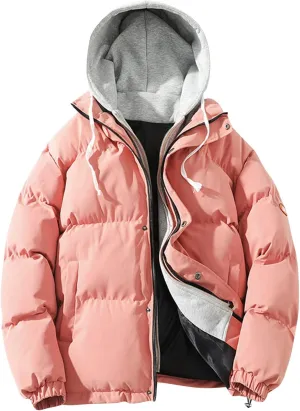Men's Packable Puffer Jacket Coat Warm Jacket Fleece Lined Thicken Insulated Windproof Down Outwear Jackets, M-5XL