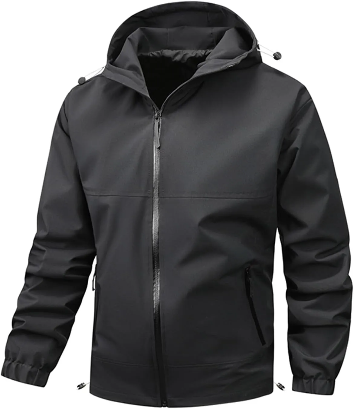 Mens Rain Jackets Waterproof with Hood Outdoor Hiking Raincoats Lightweight Slim Fit Softshell Windbreakers Jackets