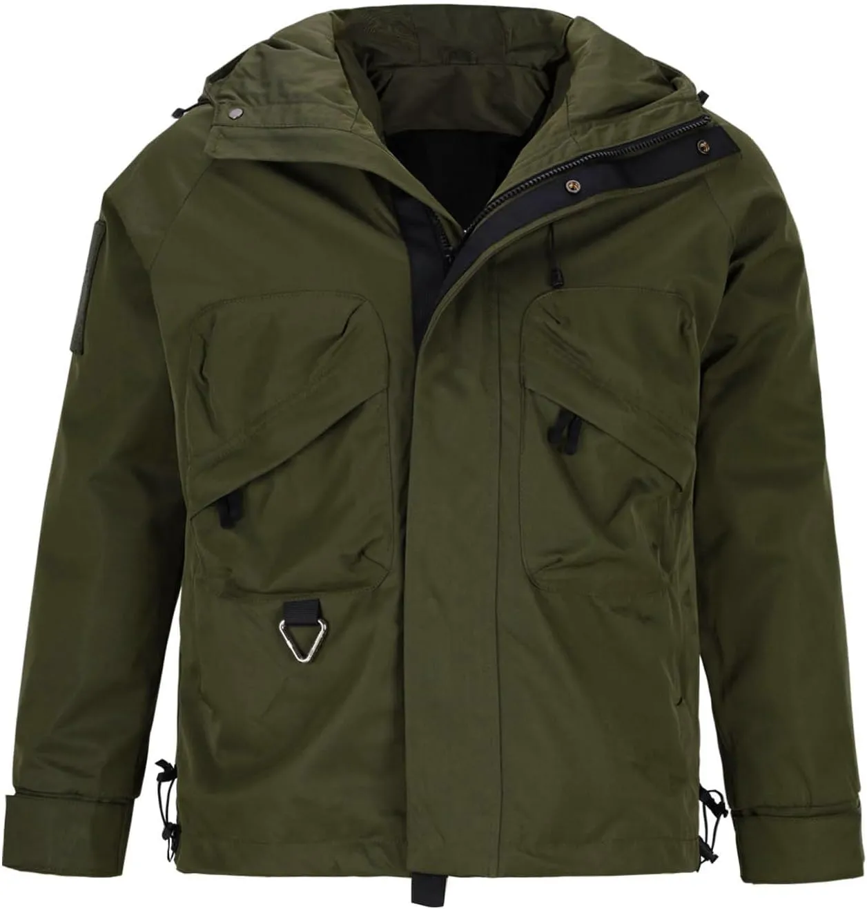 Mens Raincoat Water-Resistant Windbreakers Mountain Sports Jacket Men Winter Outdoor Travel Hooded Jacket Zip Up