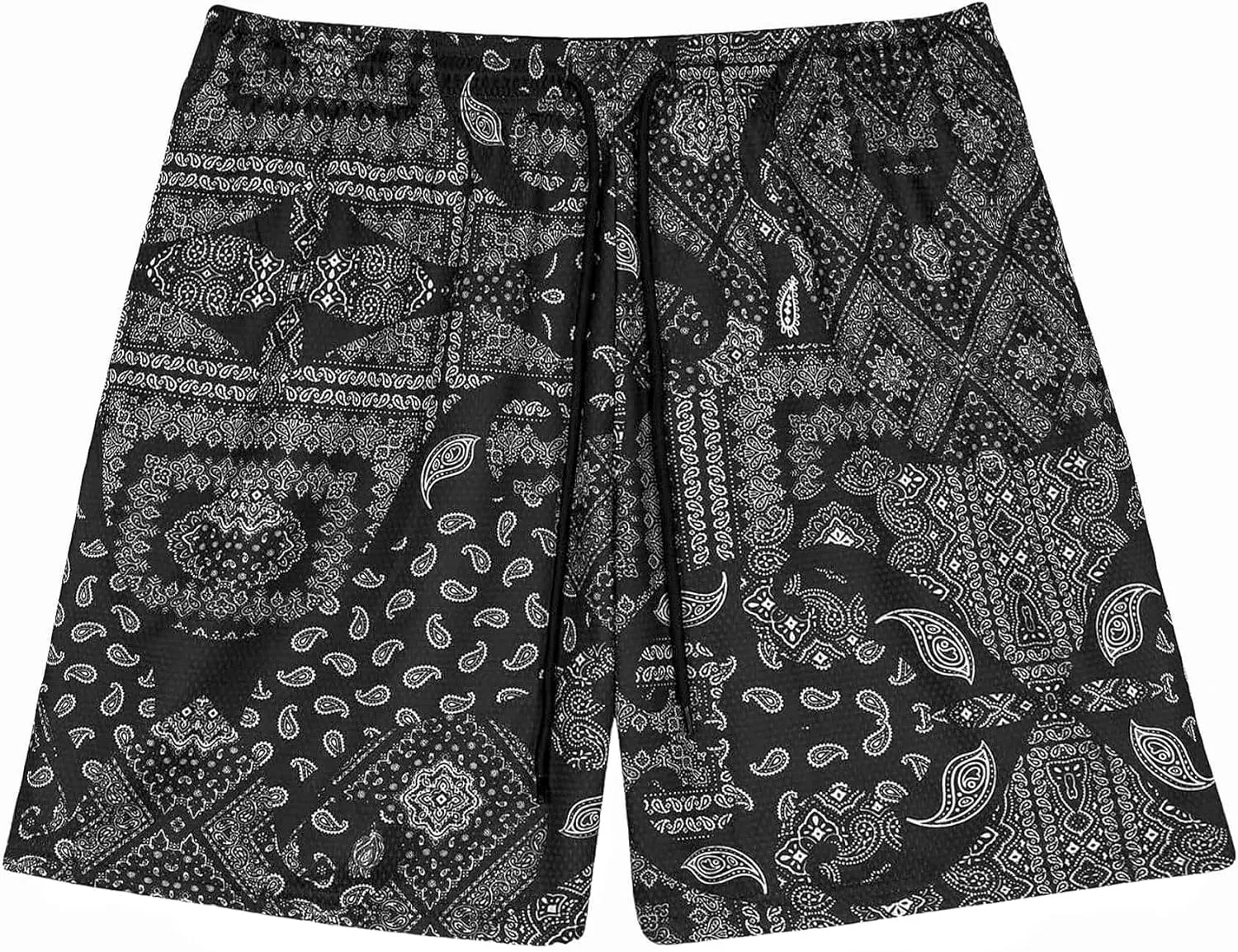 Mens Running Quick-Dry Gym Shorts with Paisley Design Lightweight Athletic Casual Shorts,Pockets for Outdoor