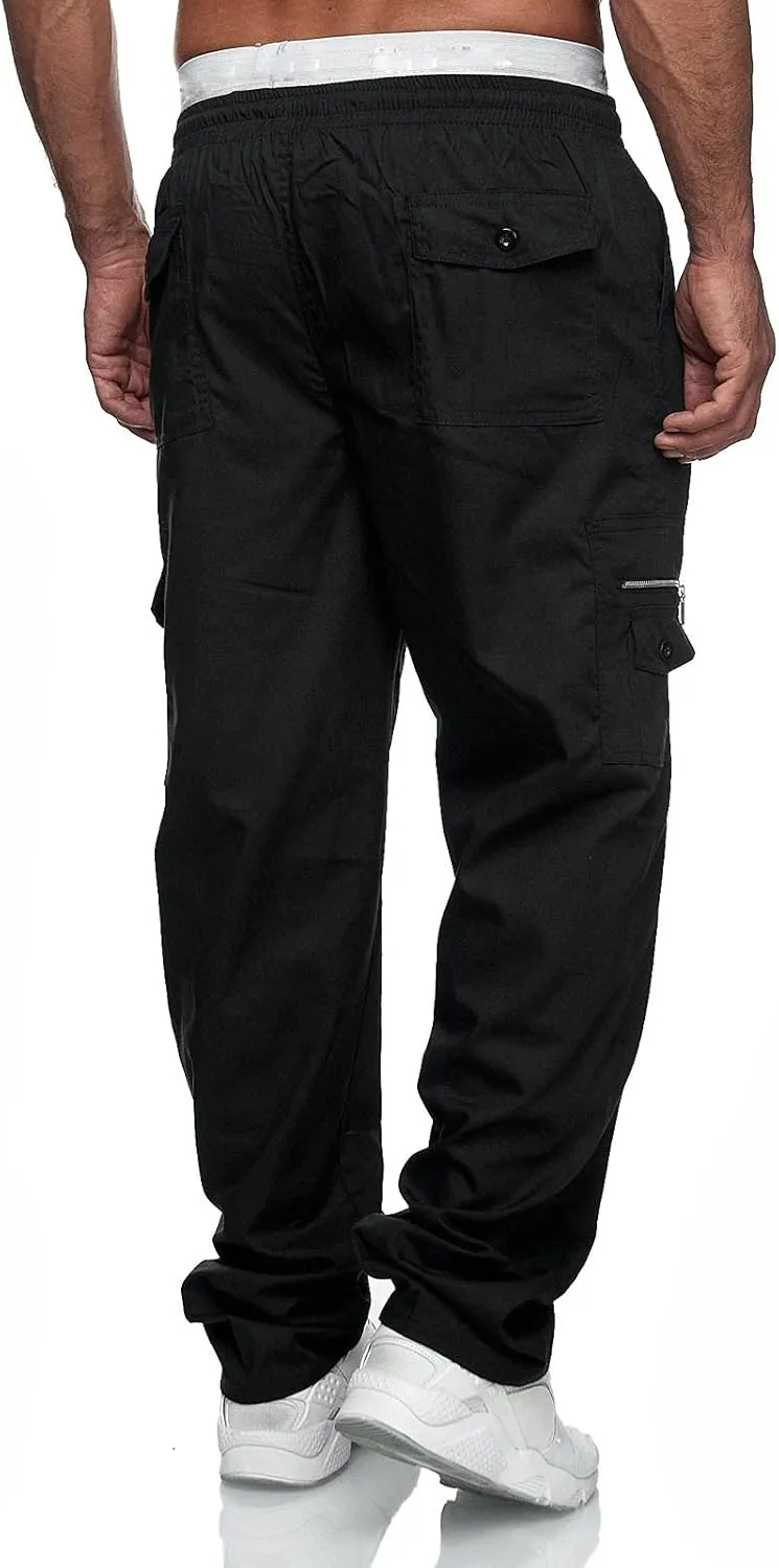 Men's Stretch Cargo Pants, Hiking Multi-Pocket Tactical Work Slim Fit Cargo Pants for Men Casual Jogging Pants