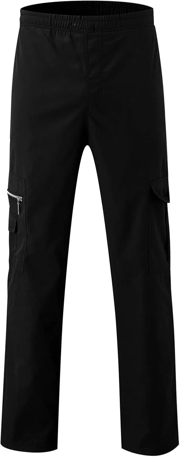 Men's Stretch Cargo Pants, Hiking Multi-Pocket Tactical Work Slim Fit Cargo Pants for Men Casual Jogging Pants