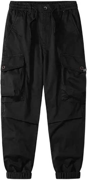 Mens Sweatpants Cargo Men's Casual Waisted Workwear Multi Pocket Solid Color Pants Pantalones De Hombre para Trabajo