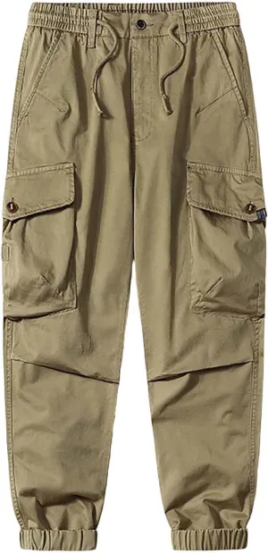 Mens Sweatpants Cargo Men's Casual Waisted Workwear Multi Pocket Solid Color Pants Pantalones De Hombre para Trabajo