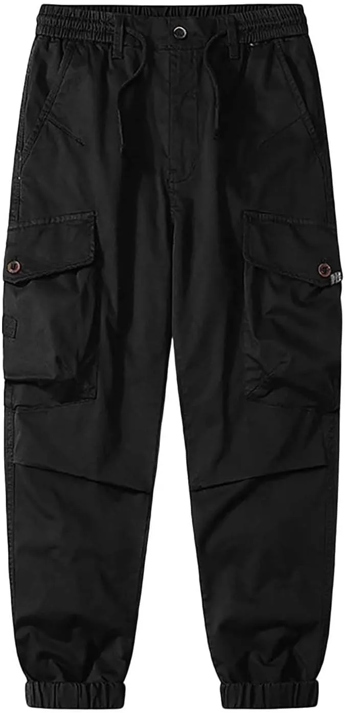 Mens Sweatpants Cargo Men's Casual Waisted Workwear Multi Pocket Solid Color Pants Pantalones De Hombre para Trabajo