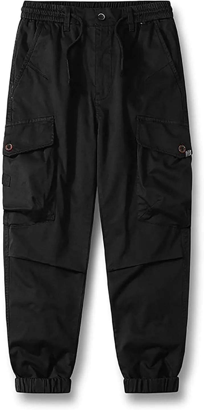 Mens Sweatpants Cargo Men's Casual Waisted Workwear Multi Pocket Solid Color Pants Pantalones De Hombre para Trabajo