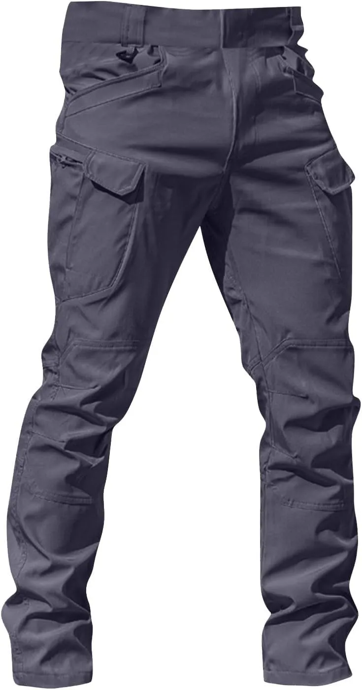 Men's Tactical Pants Water-Resistant Military Cargo Pants Lightweight EDC Pockets Outdoor Hiking Work Pants