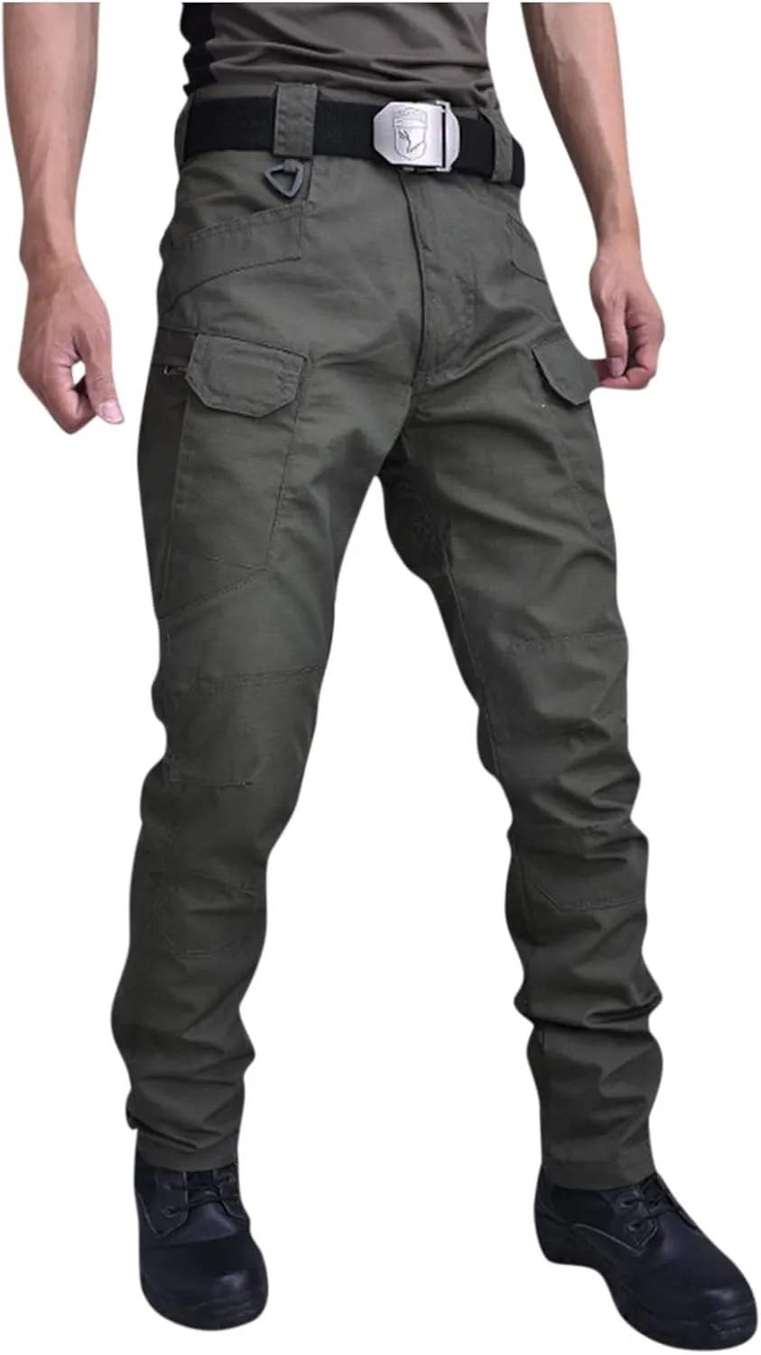 Men's Tactical Pants Water-Resistant Military Cargo Pants Lightweight EDC Pockets Outdoor Hiking Work Pants
