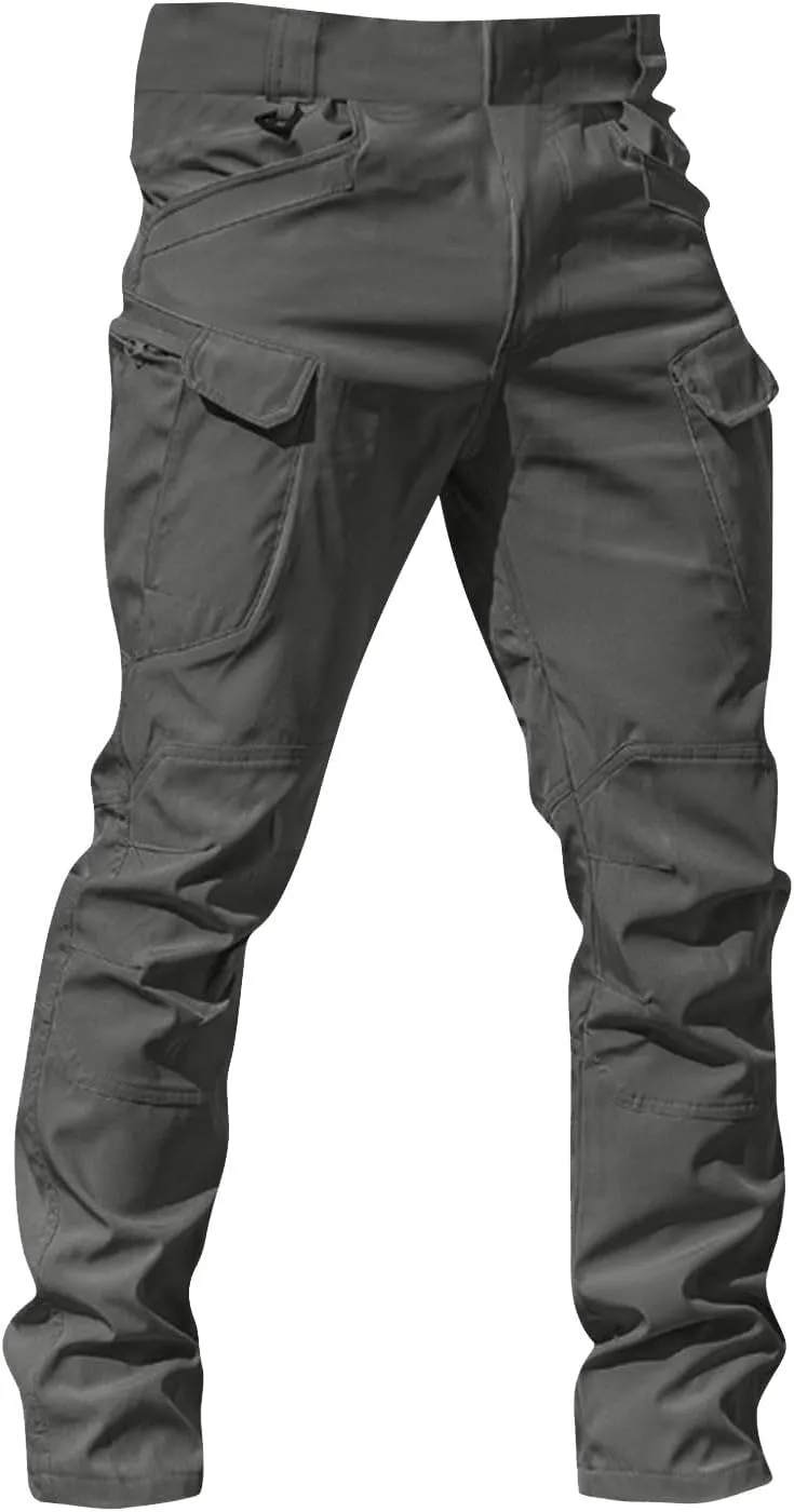 Men's Tactical Pants Water-Resistant Military Cargo Pants Lightweight EDC Pockets Outdoor Hiking Work Pants