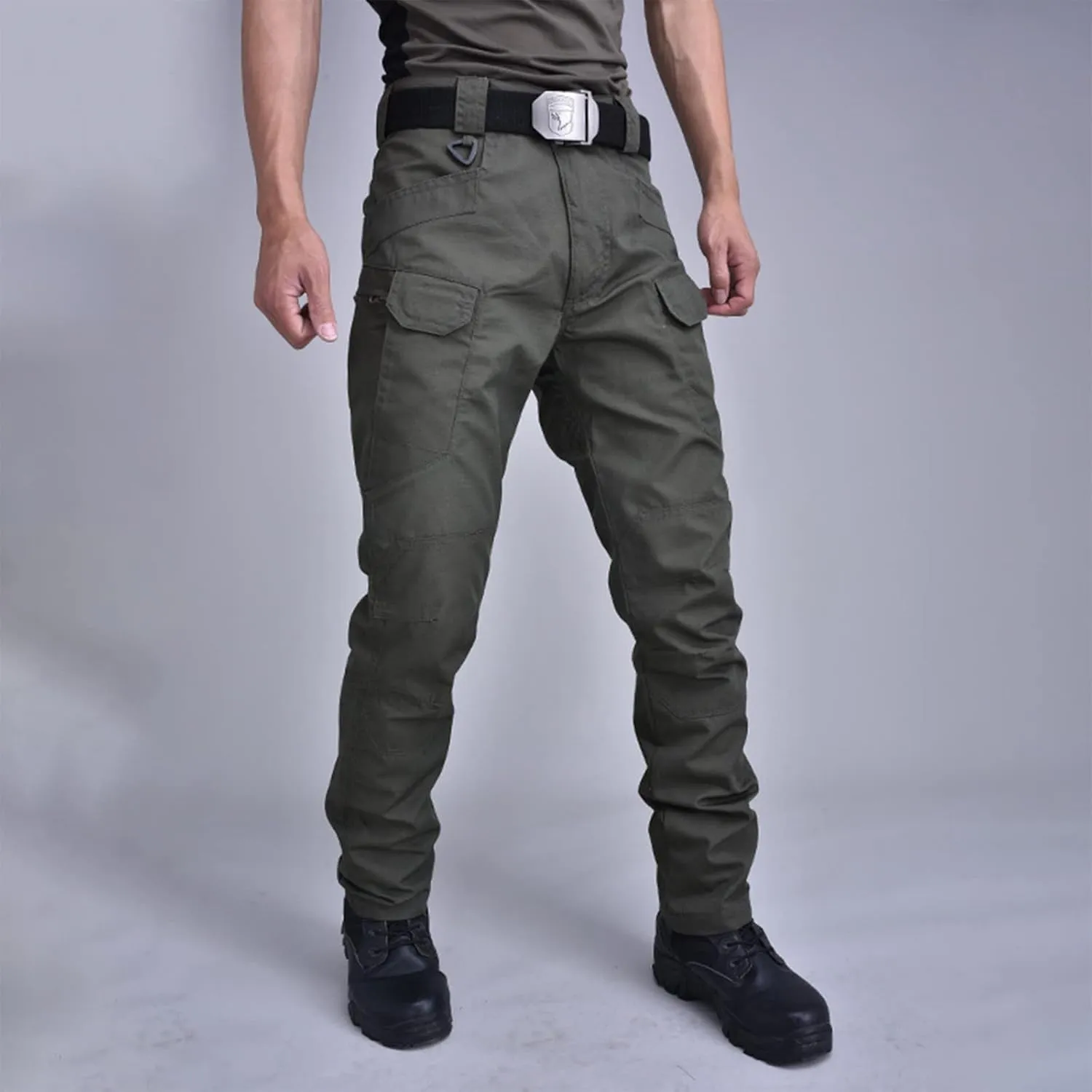 Men's Tactical Pants Water-Resistant Military Cargo Pants Lightweight EDC Pockets Outdoor Hiking Work Pants