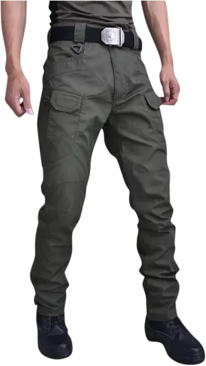 Men's Tactical Pants Water-Resistant Military Cargo Pants Lightweight EDC Pockets Outdoor Hiking Work Pants