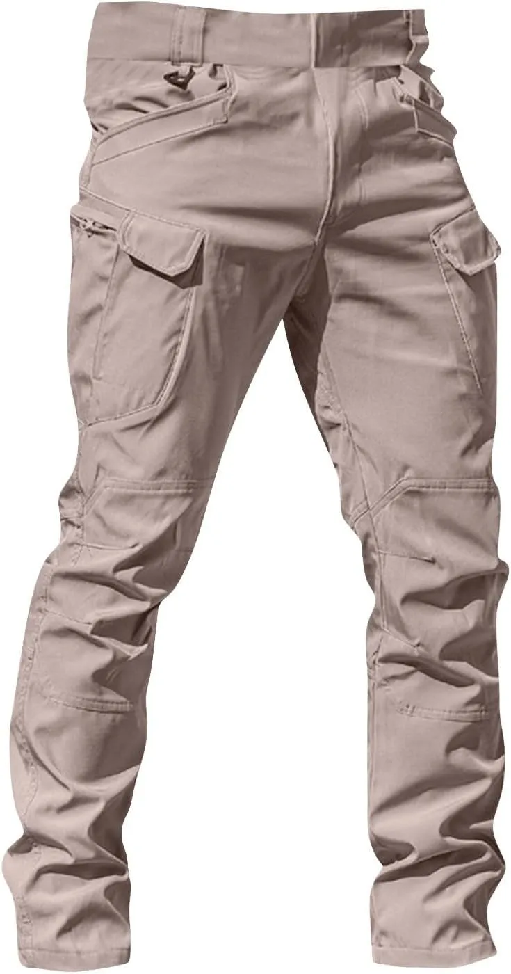 Men's Tactical Pants Water-Resistant Military Cargo Pants Lightweight EDC Pockets Outdoor Hiking Work Pants
