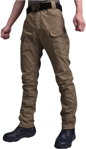 Men's Tactical Pants Water-Resistant Military Cargo Pants Lightweight EDC Pockets Outdoor Hiking Work Pants