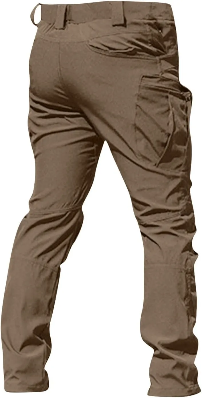 Men's Tactical Pants Water-Resistant Military Cargo Pants Lightweight EDC Pockets Outdoor Hiking Work Pants