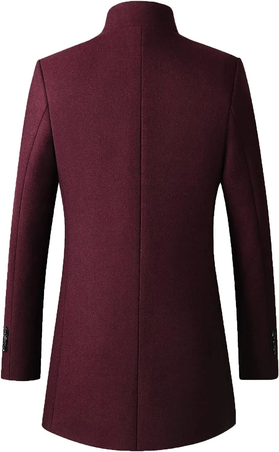 Men's Trench Coat Wool Blend Slim Fit Top Coat Single Breasted Business Overcoat Peacoat Men's