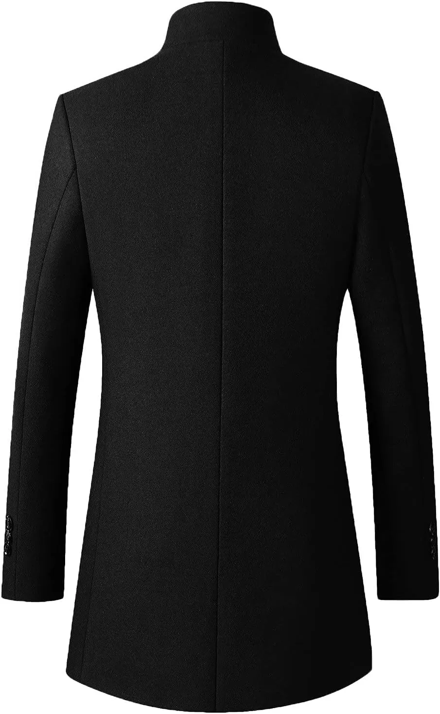 Men's Trench Coat Wool Blend Slim Fit Top Coat Single Breasted Business Overcoat Peacoat Men's