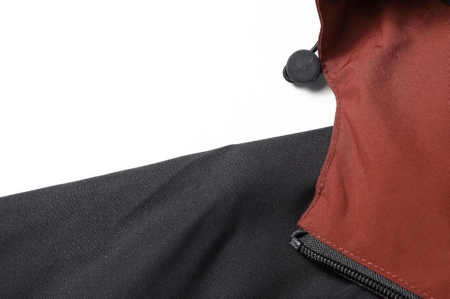 Mens Waterproof Windbreaker Rain Coat Warm Light Casual Jacket Full Zip Up with Zipper Pockets for Fishing Camping Climping