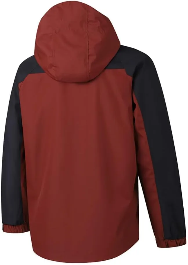 Mens Waterproof Windbreaker Rain Coat Warm Light Casual Jacket Full Zip Up with Zipper Pockets for Fishing Camping Climping