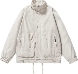 Men's Windbreaker Jacket Lightweight Water-Resistant Windbreakers Stand Collar Rain Jacket Outdoor Casual Sportswear