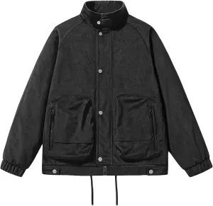Men's Windbreaker Jacket Lightweight Water-Resistant Windbreakers Stand Collar Rain Jacket Outdoor Casual Sportswear