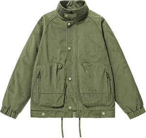 Men's Windbreaker Jacket Lightweight Water-Resistant Windbreakers Stand Collar Rain Jacket Outdoor Casual Sportswear