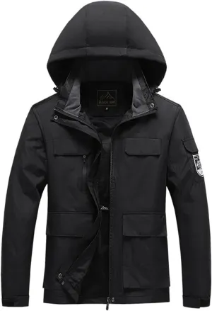 Men's Windbreakers Rain Jacket with Hood Lightweight Mountain Sport Jackets Waterproof Hiking Outdoor Coat Fall Clothes