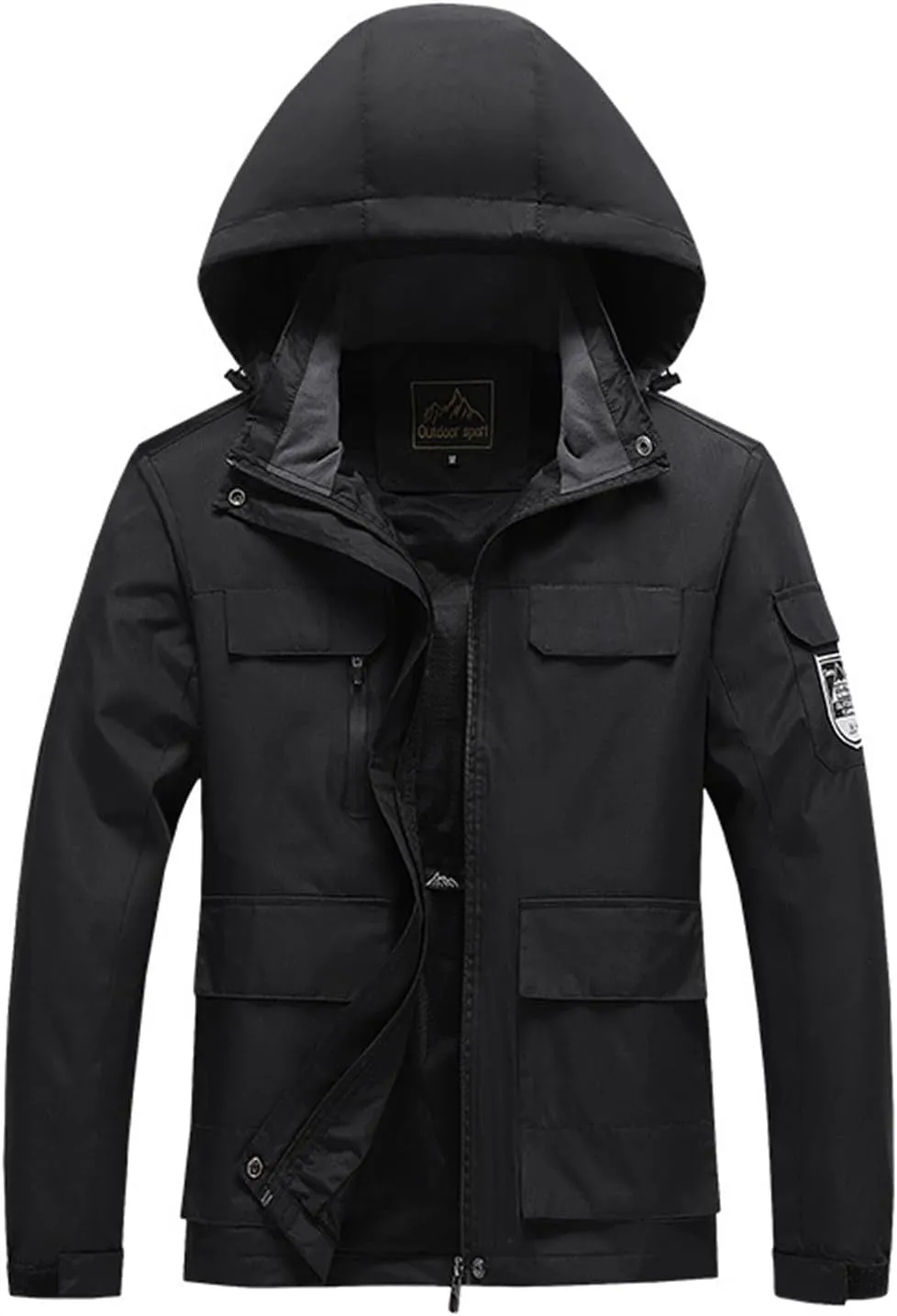 Men's Windbreakers Rain Jacket with Hood Lightweight Mountain Sport Jackets Waterproof Hiking Outdoor Coat Fall Clothes
