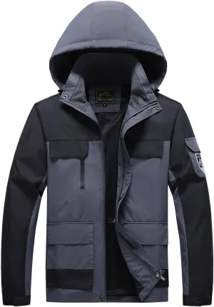 Men's Windbreakers Rain Jacket with Hood Lightweight Waterproof Hiking Outdoors Jackets Raincoat Fall Fashion Clothes