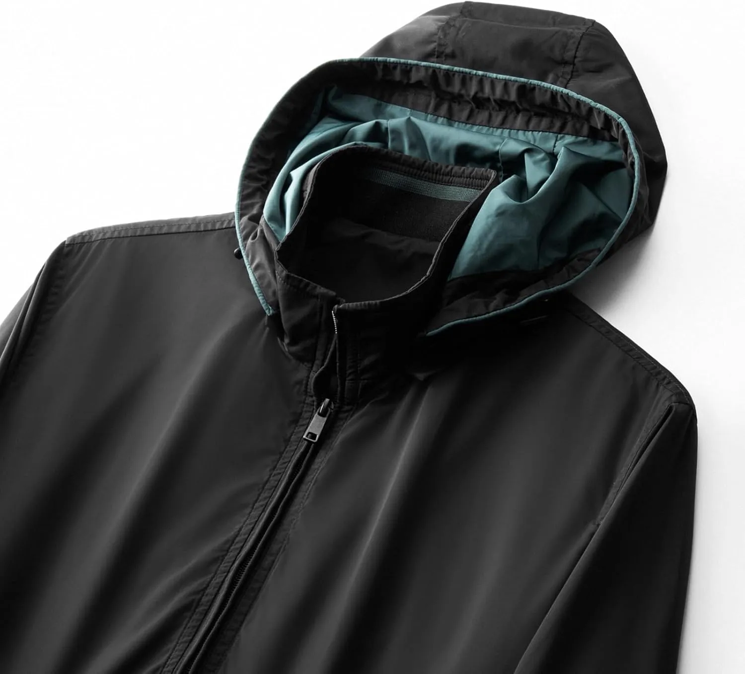 Mens Windproof Jacket Zip Up Hooded Waterproof Windbreakers Loose Lightweight Coats Raincoat Activewear for Hiking
