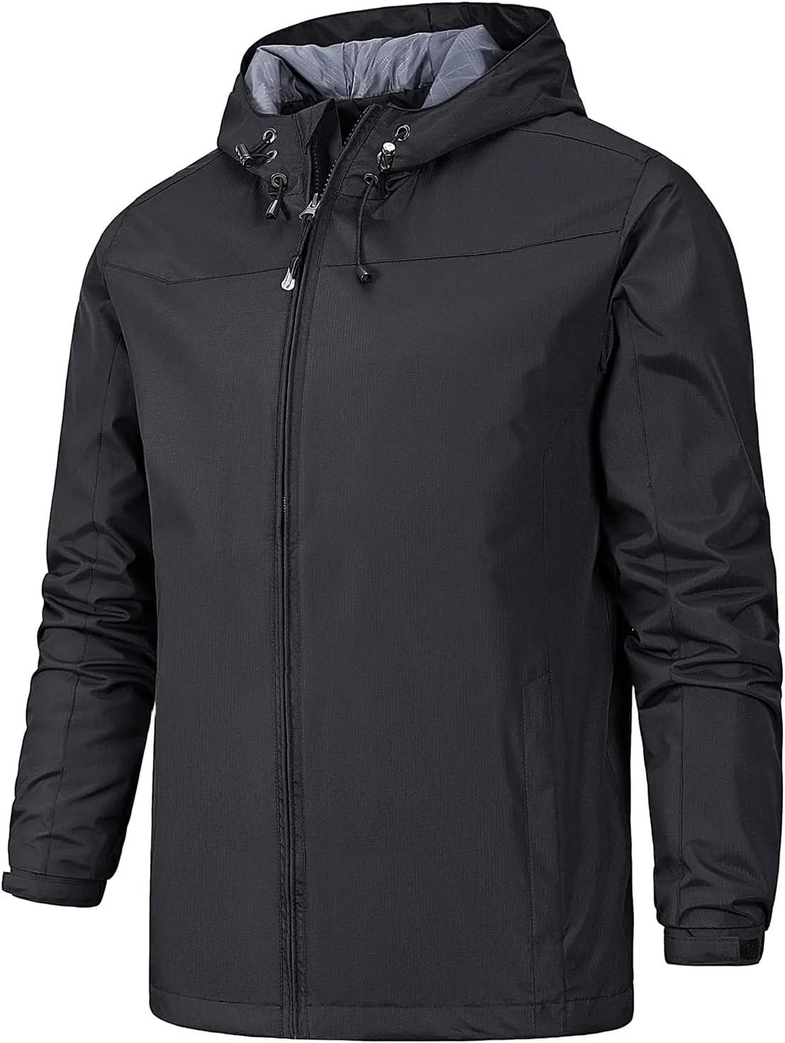 Mens Windproof Rain Jackets Waterproof Sweatshirts Lapel Windbreakers Long Sleeves Casual Windcheaters Outdoor Tops