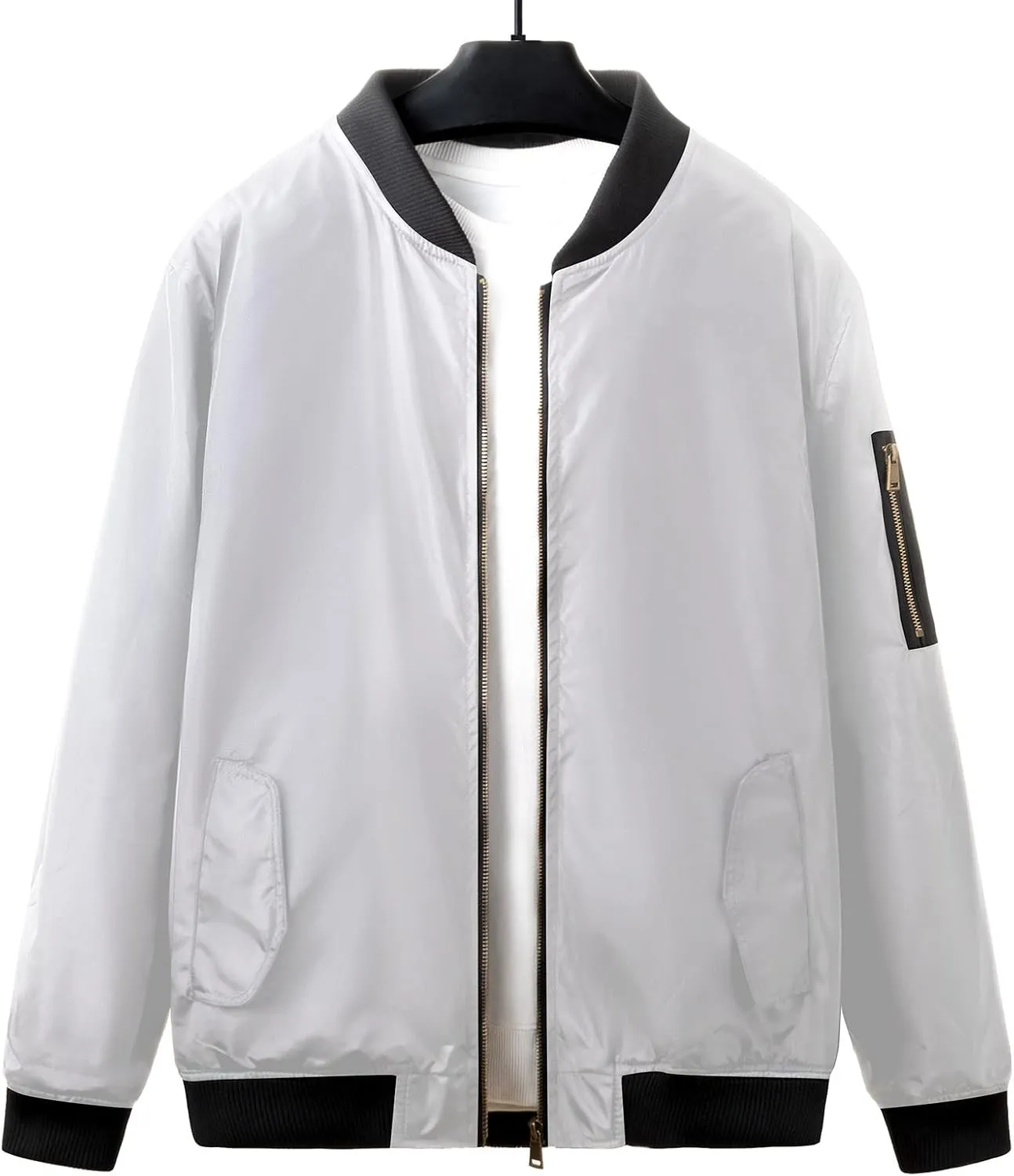 Men's Winter Quilted Bomber Jackets for Men Windproof Windbreakers Stand Collar Fall Jackets Casual Sports Coats