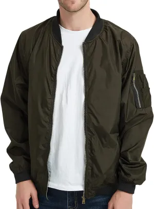 Men's Winter Quilted Bomber Jackets for Men Windproof Windbreakers Stand Collar Fall Jackets Casual Sports Coats