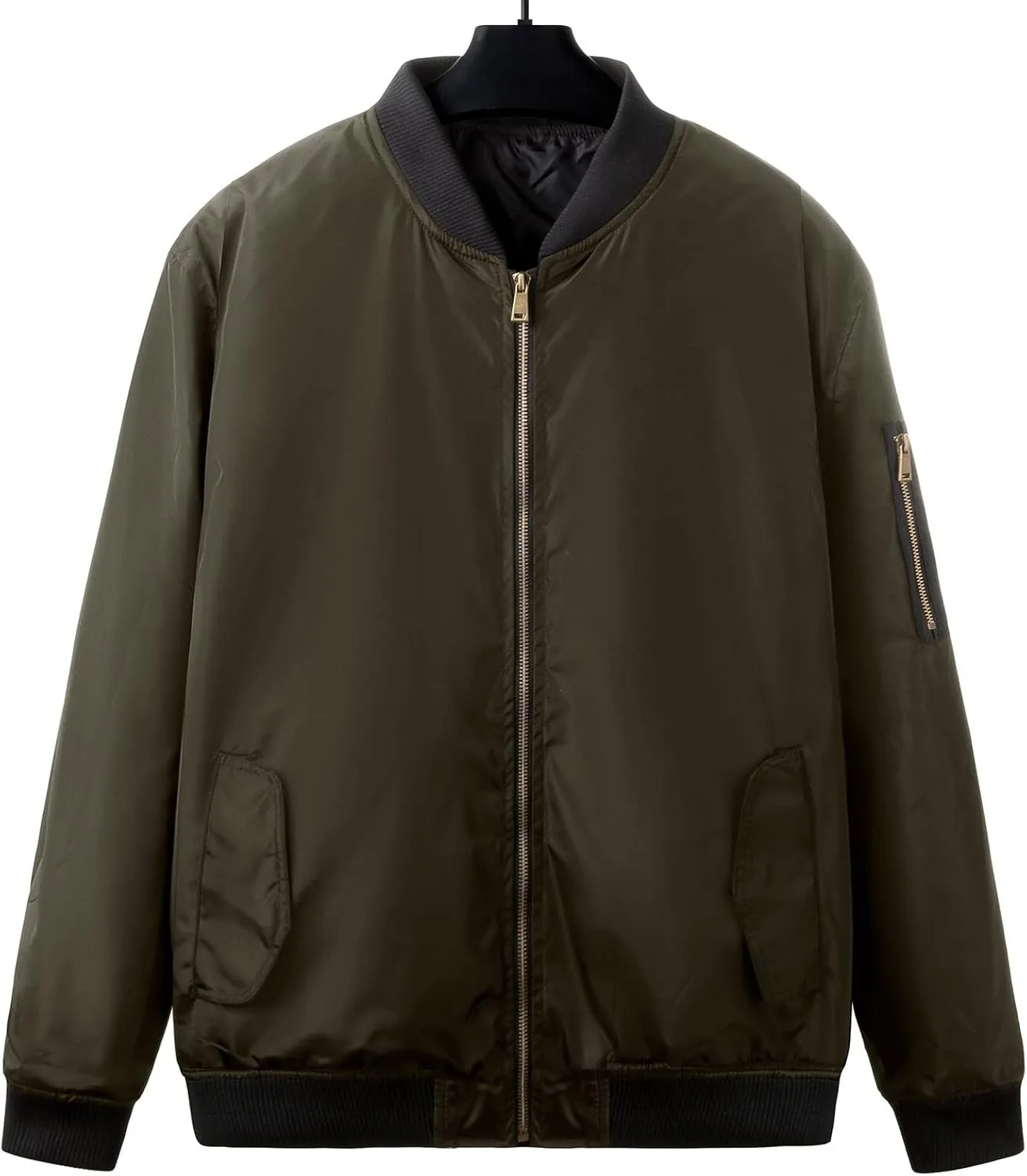 Men's Winter Quilted Bomber Jackets for Men Windproof Windbreakers Stand Collar Fall Jackets Casual Sports Coats