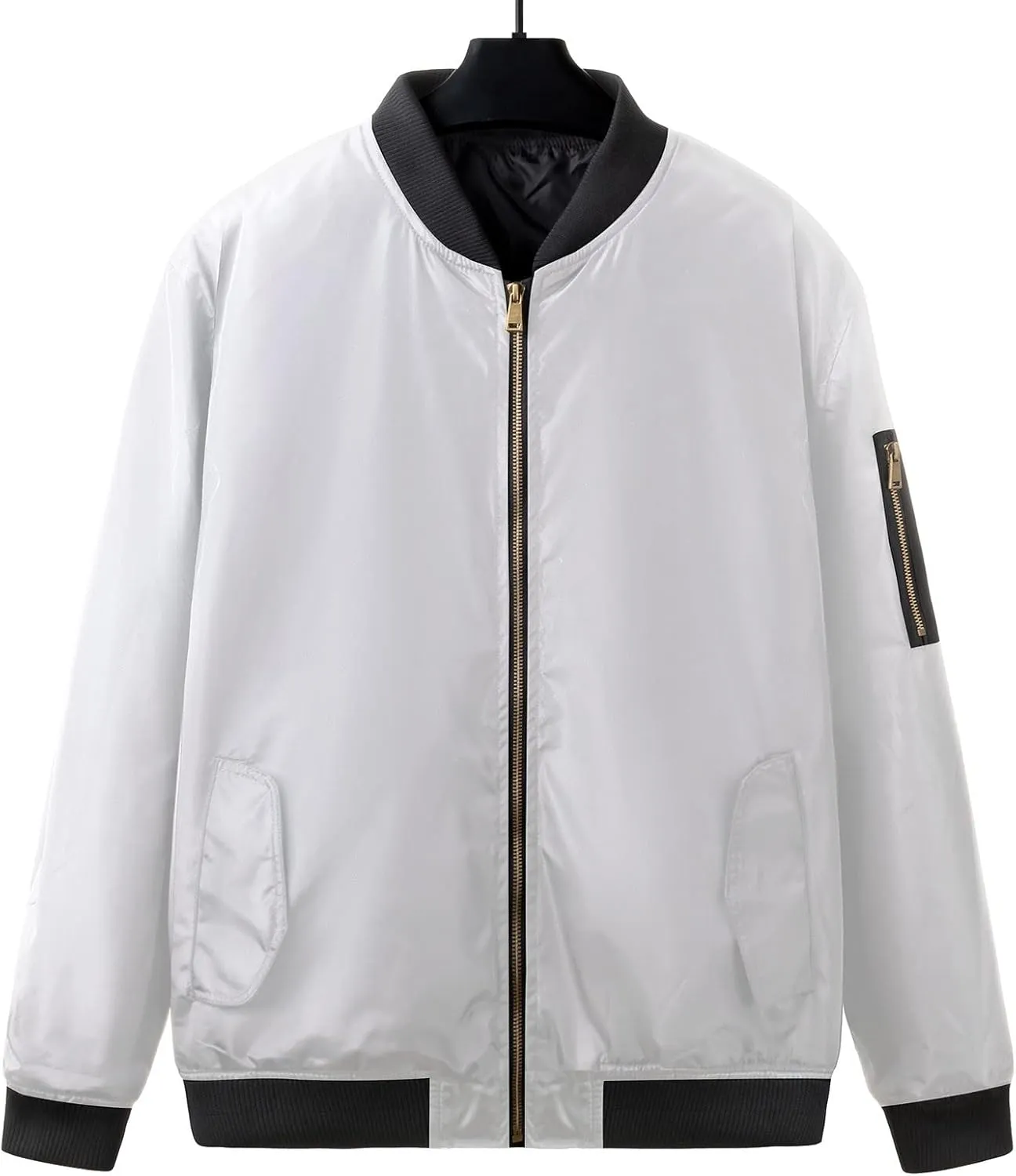 Men's Winter Quilted Bomber Jackets for Men Windproof Windbreakers Stand Collar Fall Jackets Casual Sports Coats