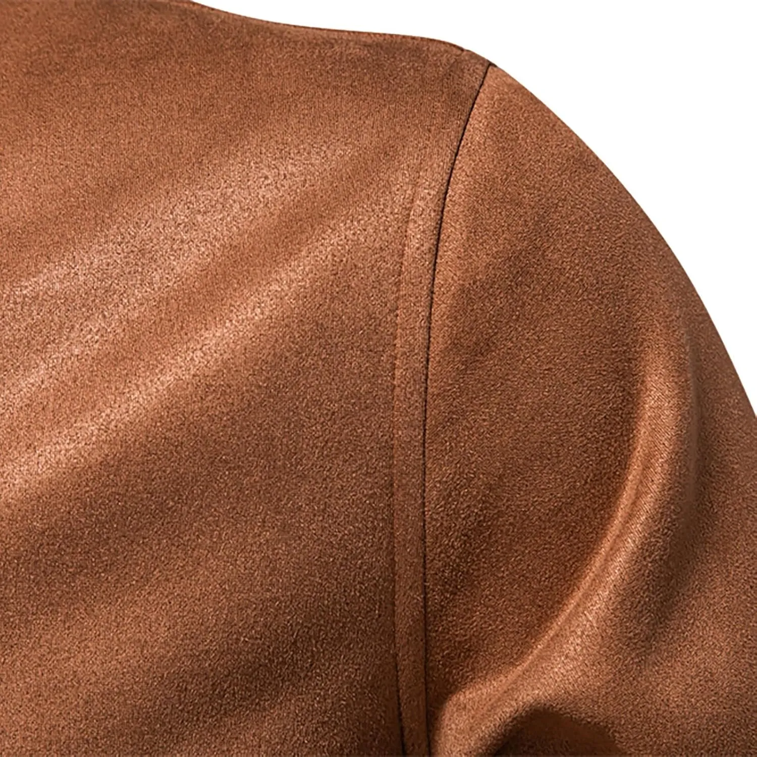 MIDOO Mens Full Zipper Fleece Jacket without Hood Collar Baseball Jacket With Button Pockets Long Sleeved Casual