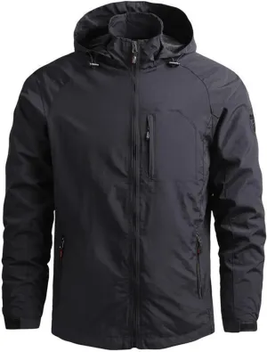Mmoneyake Tactical Rain Jacket Men Hooded Windbreaker Lightweight Water-Resistant Windbreakers Hiking Raincoat Zip Up Coats