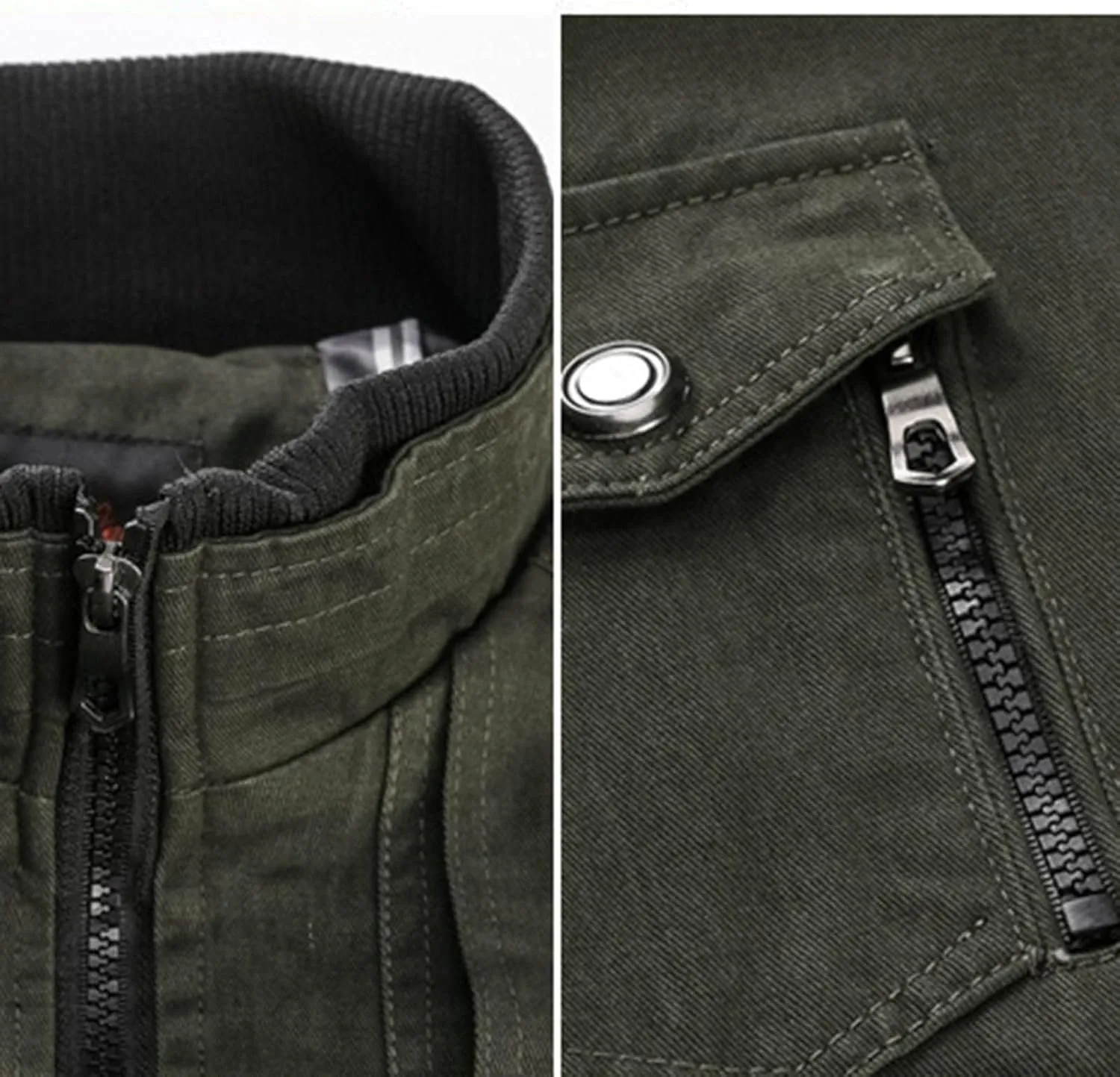 Motorcycle Jacket Men Full Zip Up Biker Jackets Mens Cotton Military Trucker Jacket Windbreakers with Multi Pockets