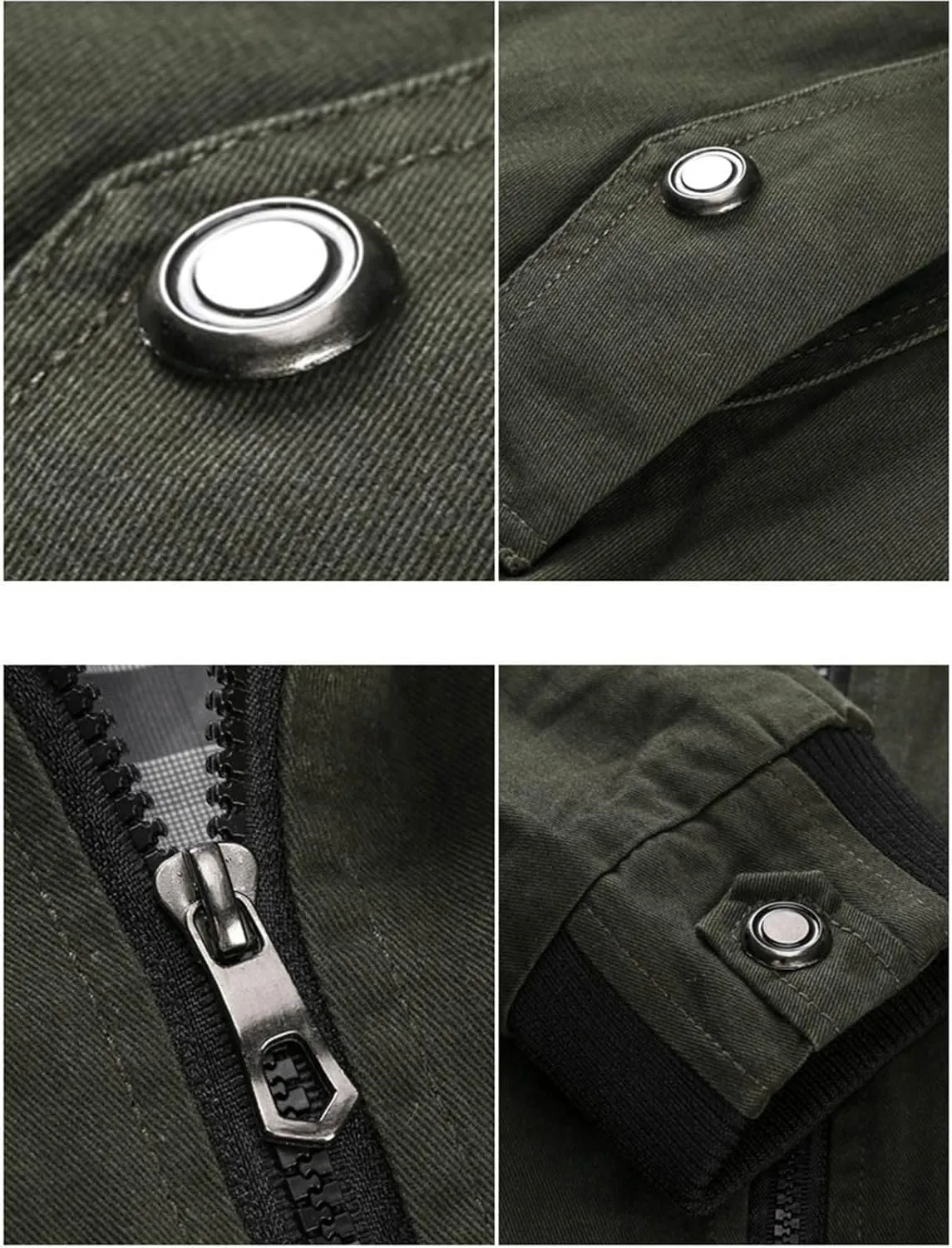 Motorcycle Jacket Men Full Zip Up Biker Jackets Mens Cotton Military Trucker Jacket Windbreakers with Multi Pockets