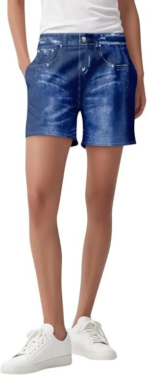 NBXNZWF Jean Shorts for Women High Waisted 2025 Summer Casual Denim Shorts Straight Leg Ripped Stretchy Jorts with Pockets