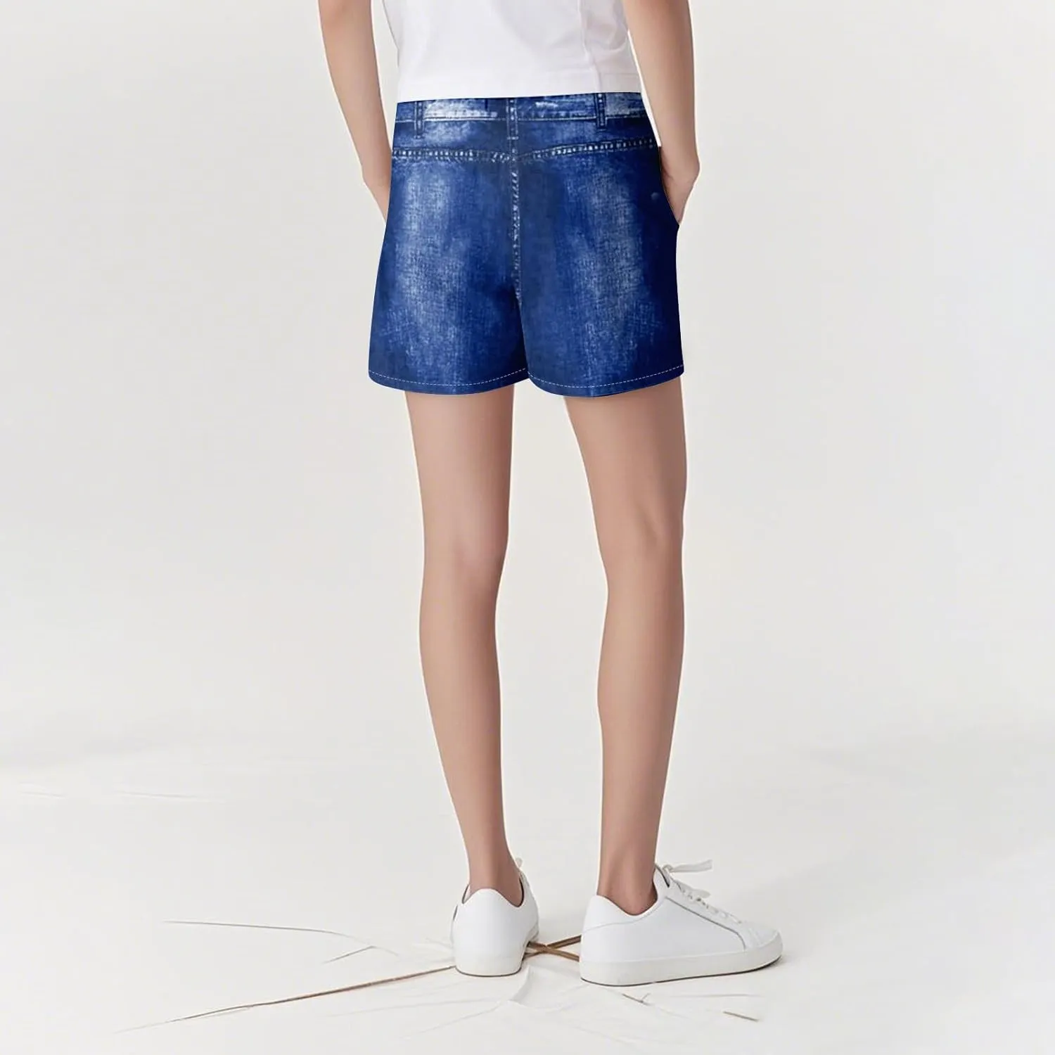 NBXNZWF Jean Shorts for Women High Waisted 2025 Summer Casual Denim Shorts Straight Leg Ripped Stretchy Jorts with Pockets