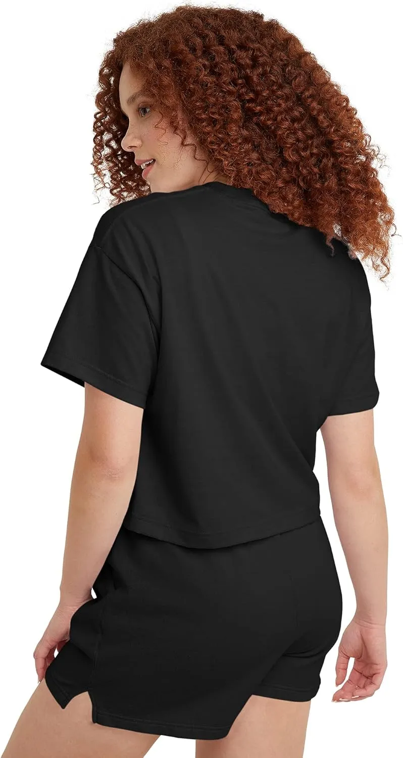 Originals Short-Sleeve Cropped T-Shirt, Cotton Tees for Women, Plus