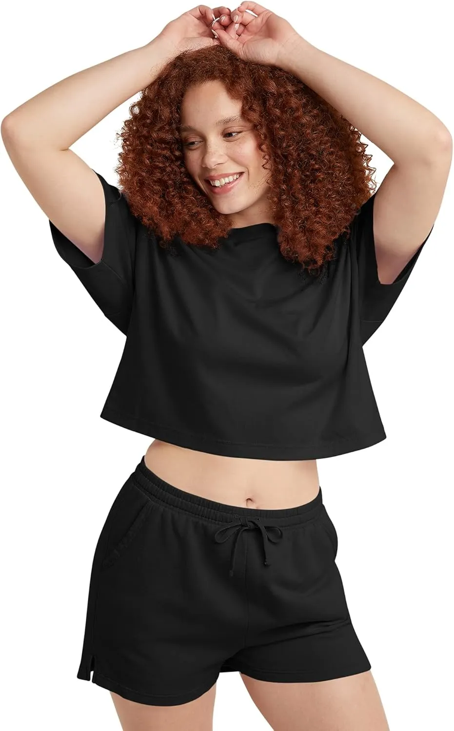 Originals Short-Sleeve Cropped T-Shirt, Cotton Tees for Women, Plus