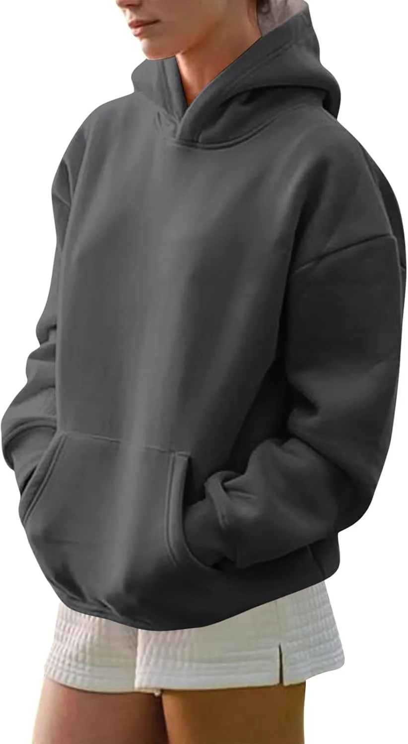 Oversized Hoodies for Women Plus Size Y2k Hooded Sweatshirt Casual Loose Long Sleeve Fleece Pullover Preppy Clothes