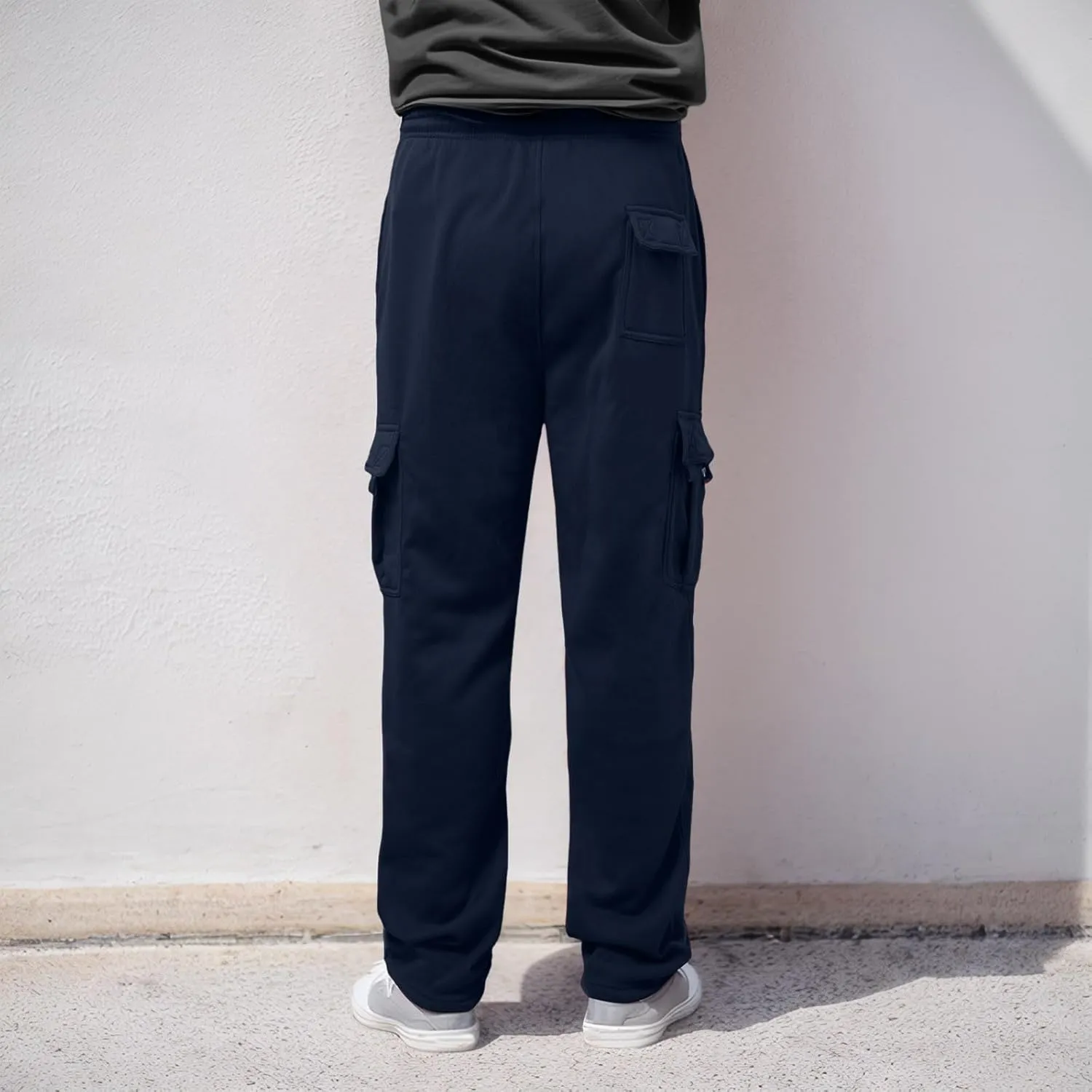 Pants Cargo for Man Mens Athleisure and Fleece Bunched Feet Multi Pocket Cargo Pants Pantalones Cargo Hombre